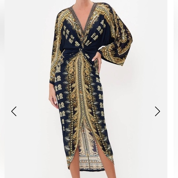 Camilla Long Split Front Twist Dress Its All Over Torero - Picture 1 of 16